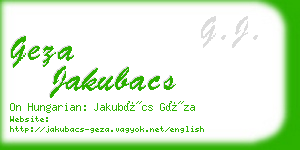 geza jakubacs business card